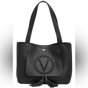 🔥🔥🔥 Valentino Mario Black Rockstudd Estele  Leather Shoulder Bag🔥🔥🔥